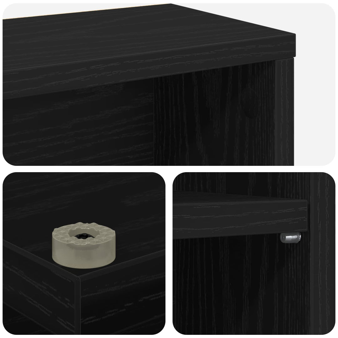 CD Skab 2 stk. Sort eg 60 x 17 x 92 cm Konstrueret træ
