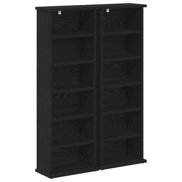 CD Skab 2 stk. Sort eg 60 x 17 x 92 cm Konstrueret træ