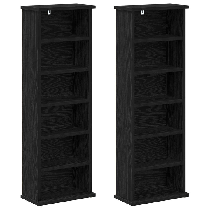 CD Skab 2 stk. Sort eg 60 x 17 x 92 cm Konstrueret træ