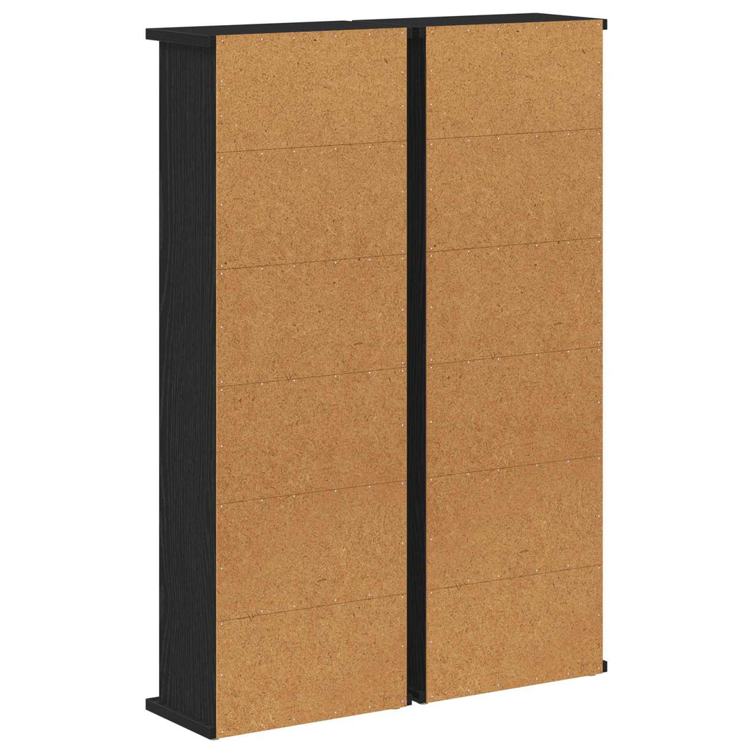 CD Skab 2 stk. Sort eg 60 x 17 x 92 cm Konstrueret træ