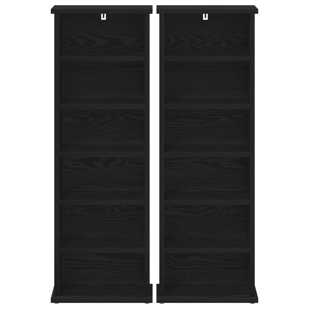 CD Skab 2 stk. Sort eg 60 x 17 x 92 cm Konstrueret træ