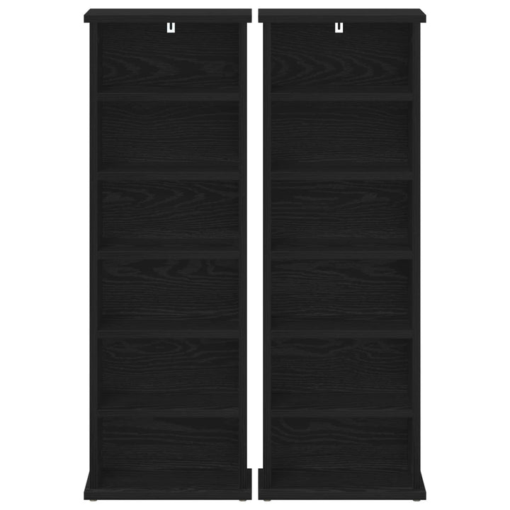 CD Skab 2 stk. Sort eg 60 x 17 x 92 cm Konstrueret træ