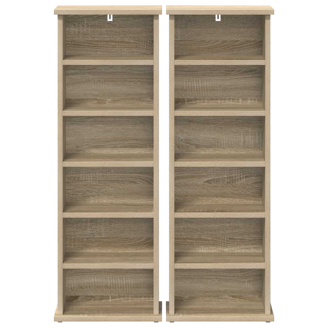 CD Skab 2 stk. Sonoma-eg 60 x 17 x 92 cm Konstrueret træ