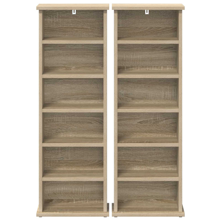 CD Skab 2 stk. Sonoma-eg 60 x 17 x 92 cm Konstrueret træ
