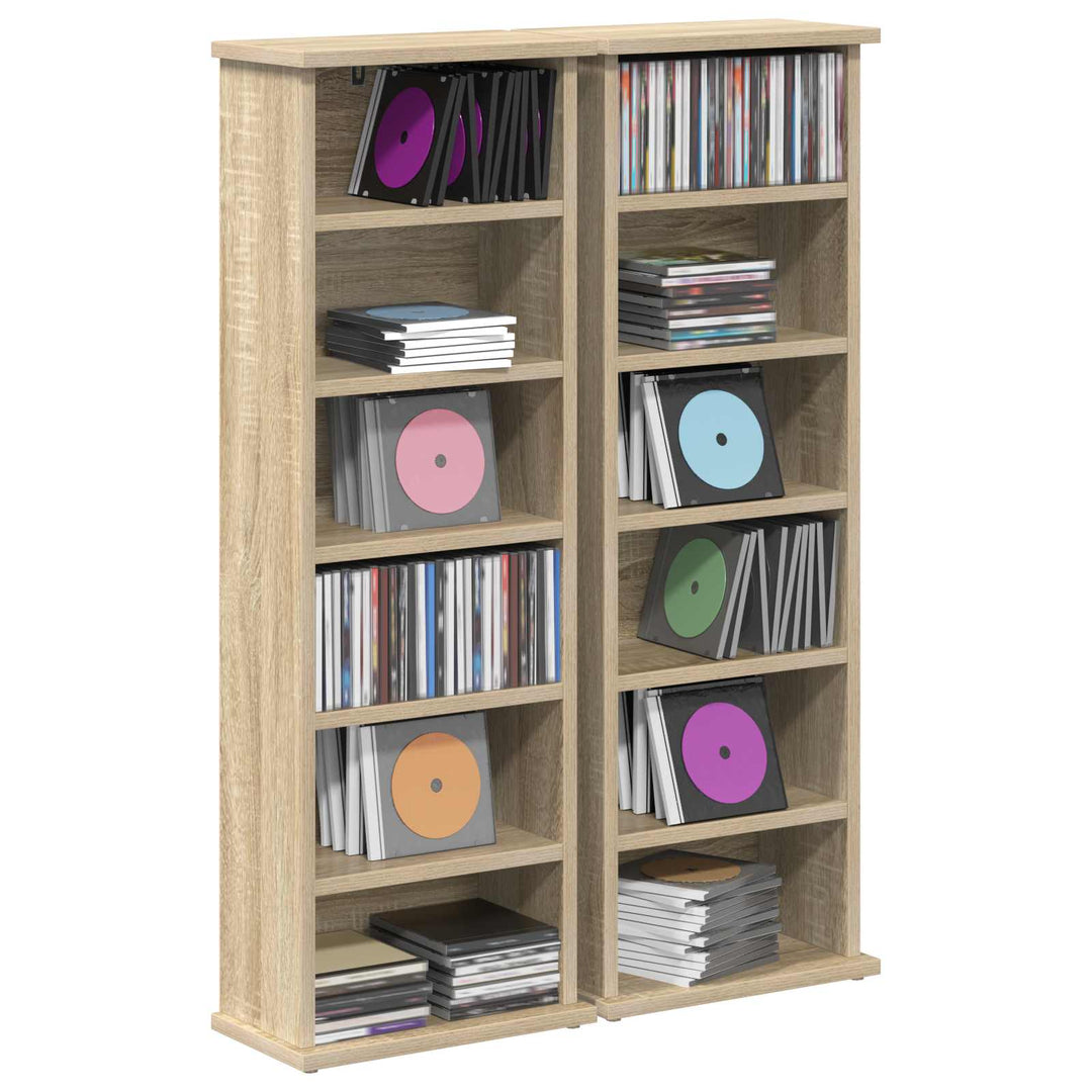 CD Skab 2 stk. Sonoma-eg 60 x 17 x 92 cm Konstrueret træ