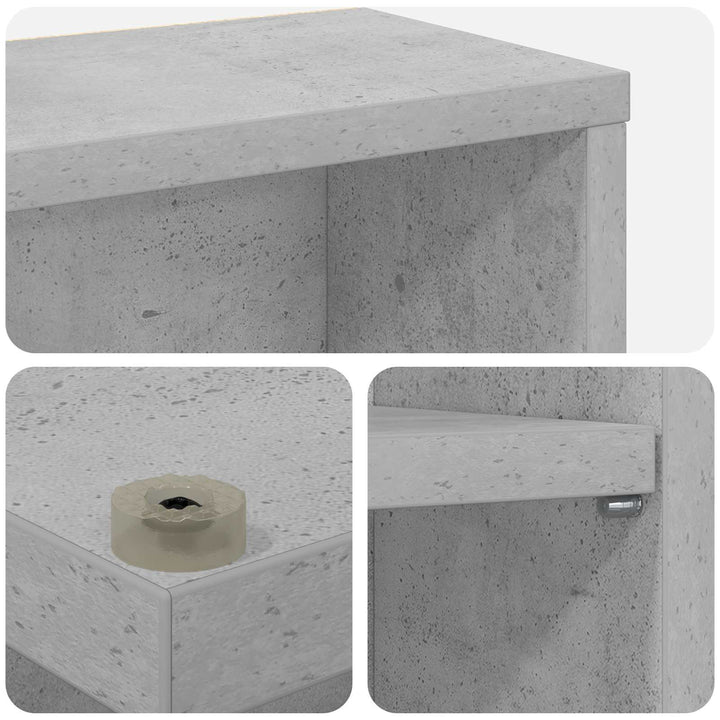 CD Skab 2 stk. Betongrå 60 x 17 x 92 cm Konstrueret træ