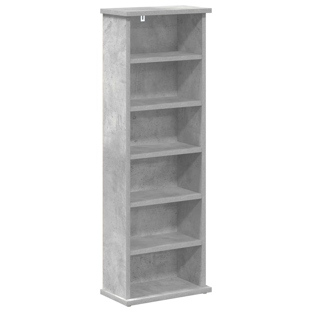 CD Skab 2 stk. Betongrå 60 x 17 x 92 cm Konstrueret træ