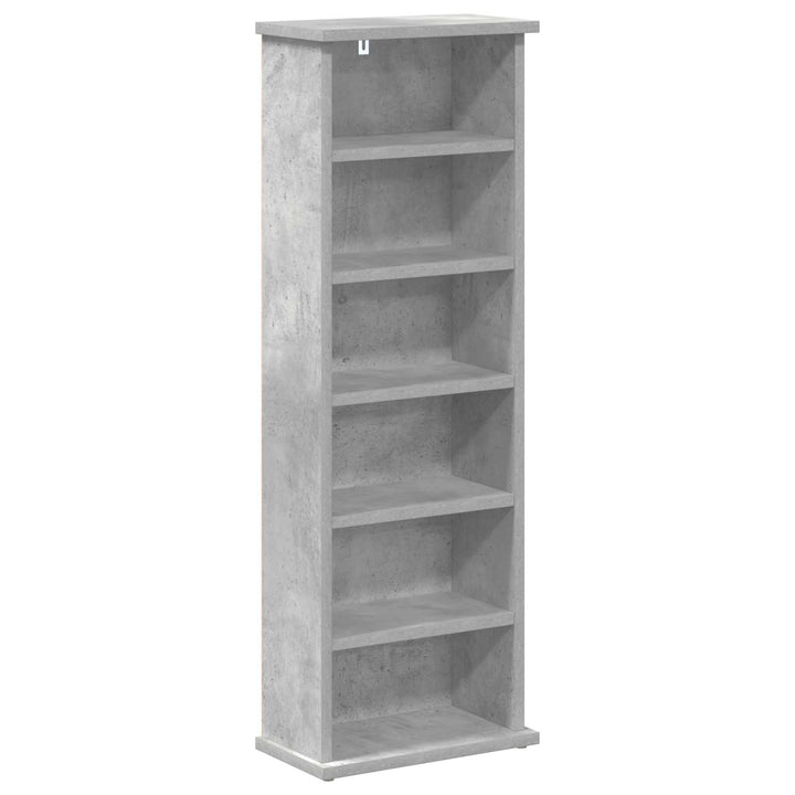 CD Skab 2 stk. Betongrå 60 x 17 x 92 cm Konstrueret træ