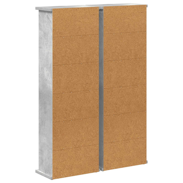CD Skab 2 stk. Betongrå 60 x 17 x 92 cm Konstrueret træ