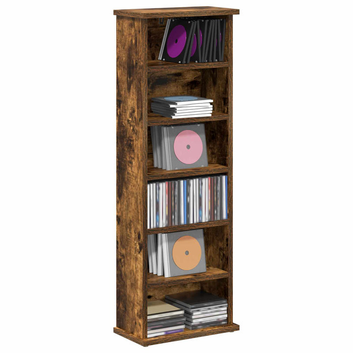 CD Skab Røget eg 60 x 17 x 92 cm Konstrueret træ