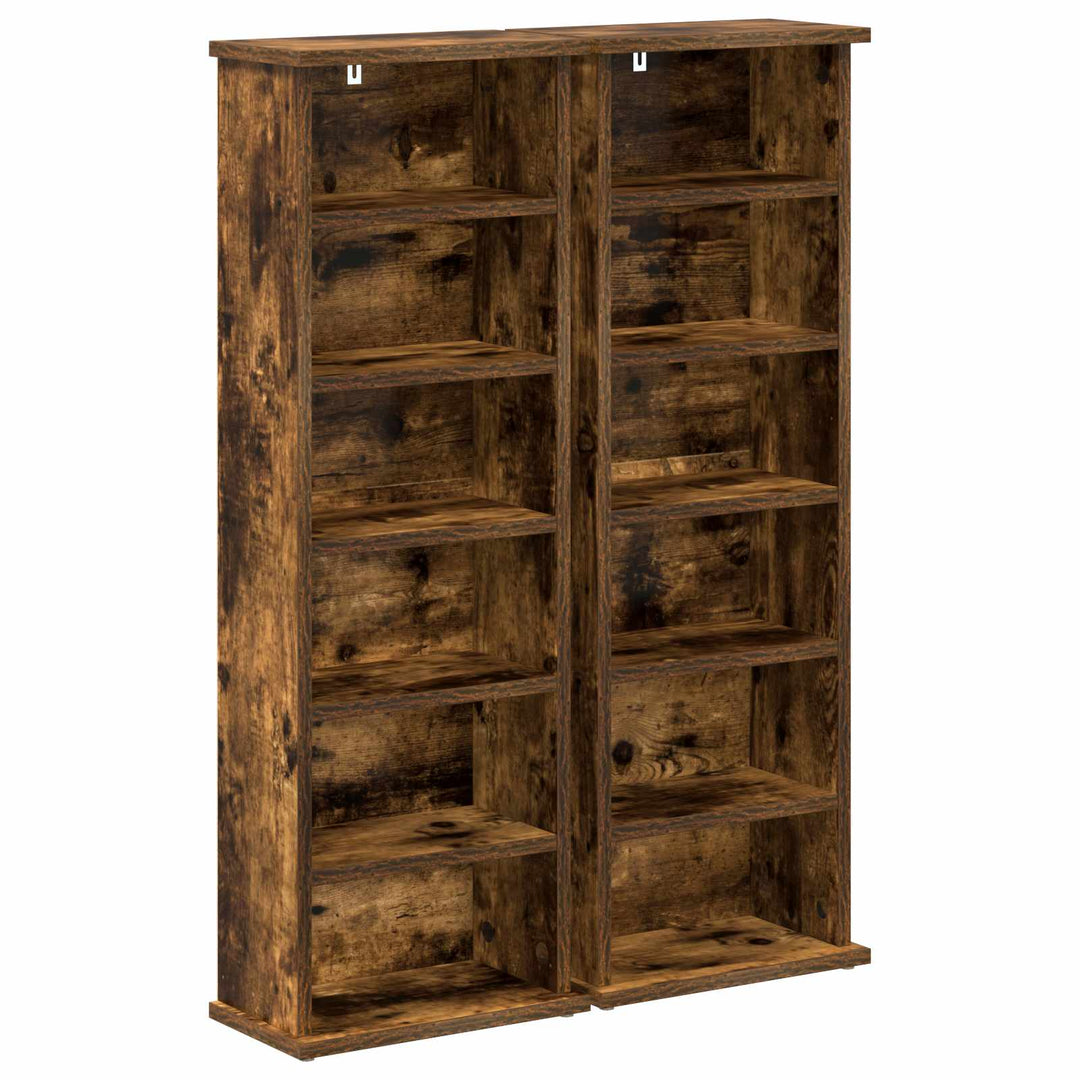 CD Skab 2 stk. Røget eg 60 x 17 x 92 cm Konstrueret træ