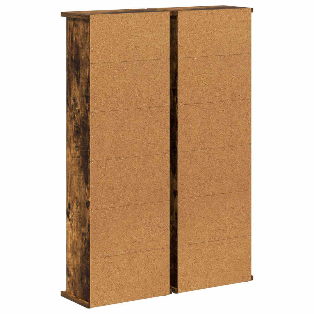 CD Skab 2 stk. Røget eg 60 x 17 x 92 cm Konstrueret træ
