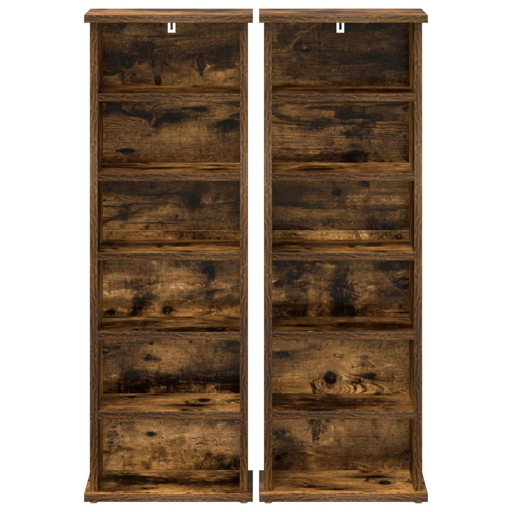CD Skab 2 stk. Røget eg 60 x 17 x 92 cm Konstrueret træ