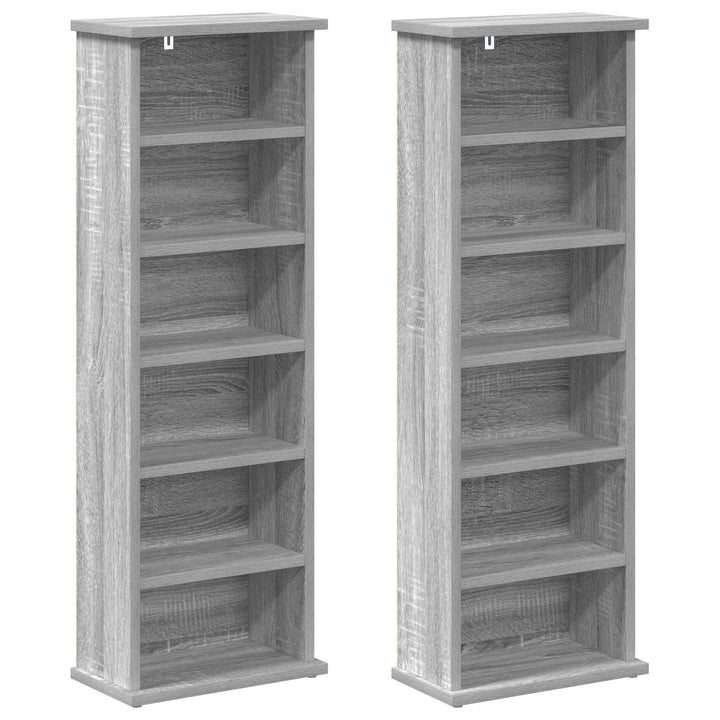 CD Skab 2 stk. Grå Sonoma 60 x 17 x 92 cm Konstrueret træ