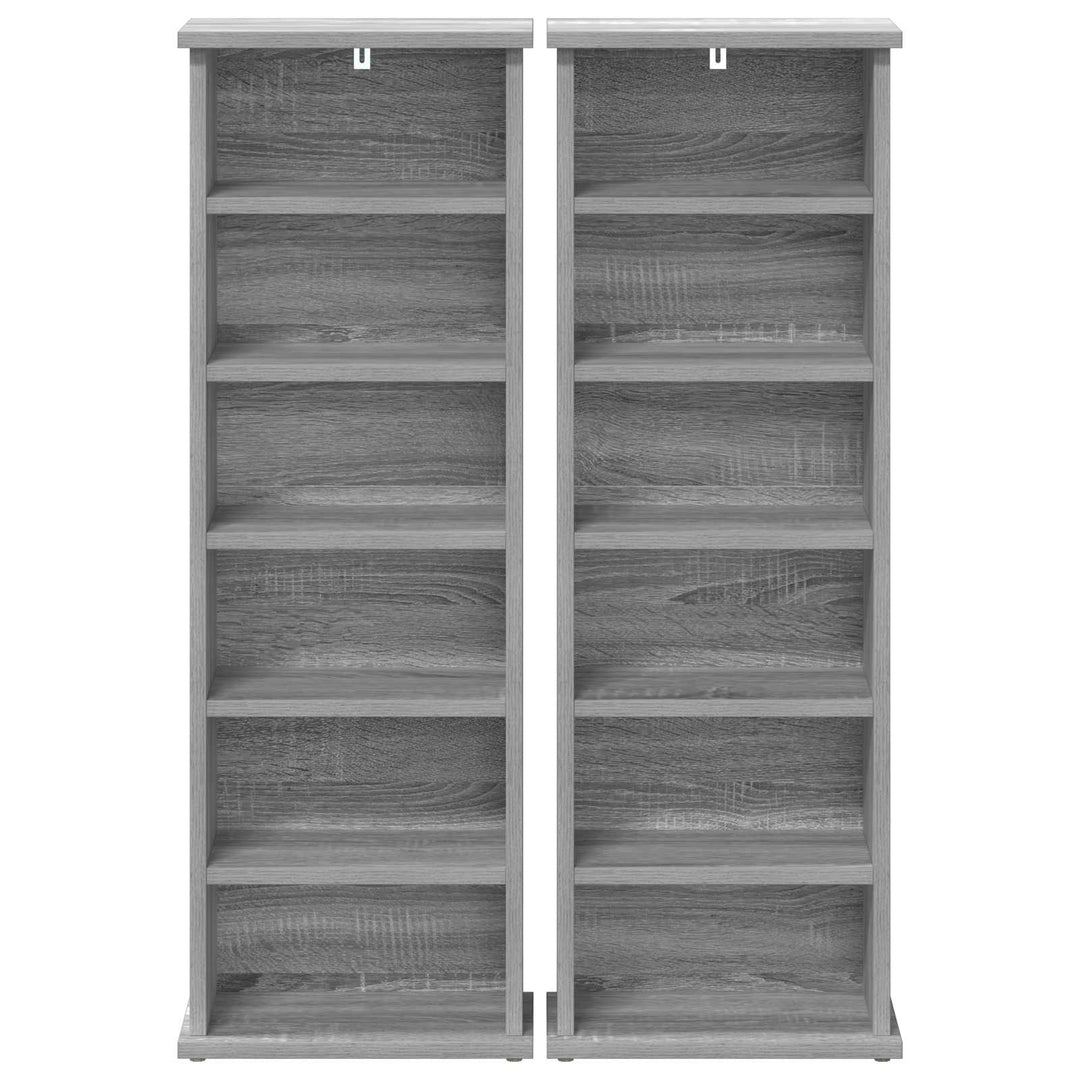 CD Skab 2 stk. Grå Sonoma 60 x 17 x 92 cm Konstrueret træ