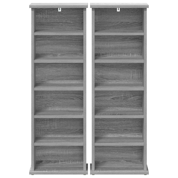 CD Skab 2 stk. Grå Sonoma 60 x 17 x 92 cm Konstrueret træ