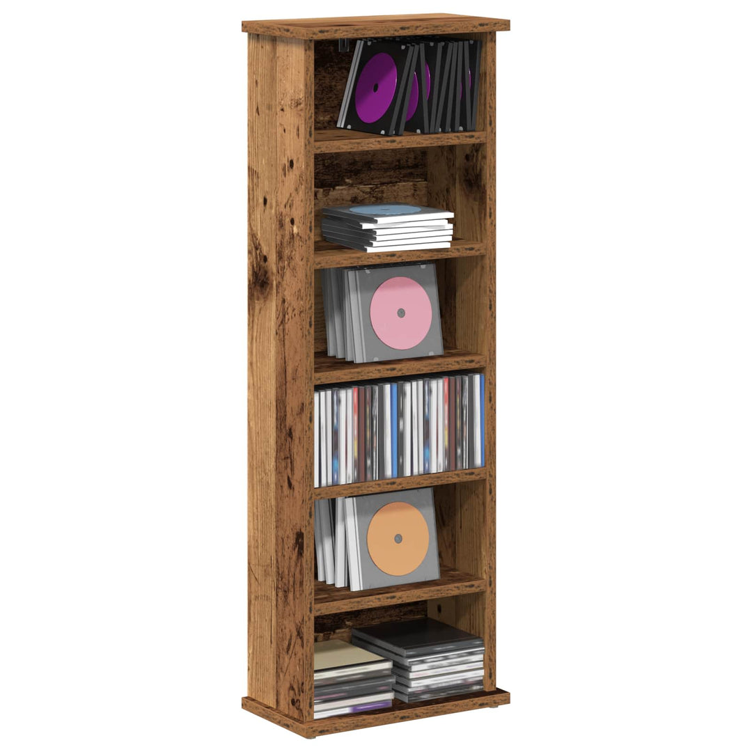 CD Skab Egetræ 60 x 17 x 92 cm Konstrueret træ