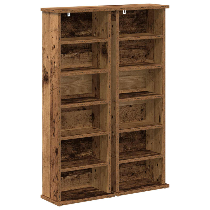 CD Skab 2 stk. Gammelt træ 60 x 17 x 92 cm Konstrueret træ