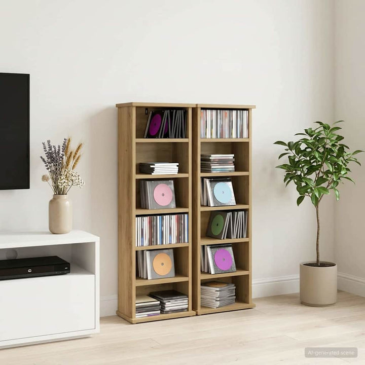 CD Skab 2 stk. Artisan-eg 60 x 17 x 92 cm Konstrueret træ