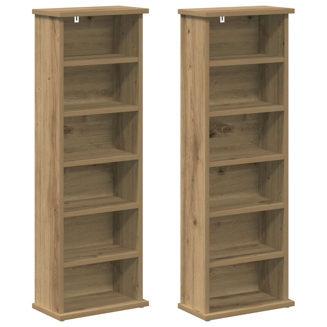 CD Skab 2 stk. Artisan-eg 60 x 17 x 92 cm Konstrueret træ
