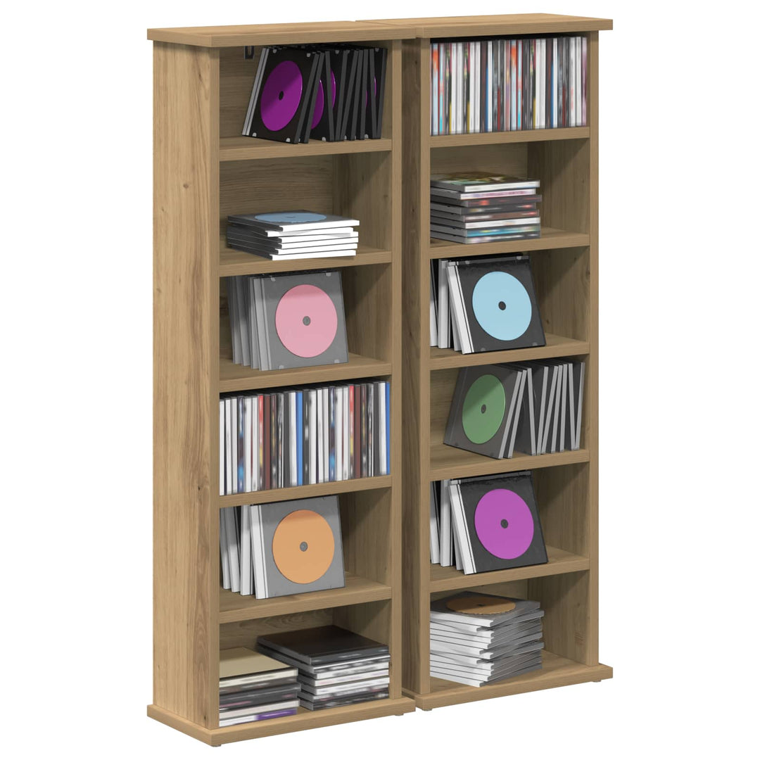 CD Skab 2 stk. Artisan-eg 60 x 17 x 92 cm Konstrueret træ