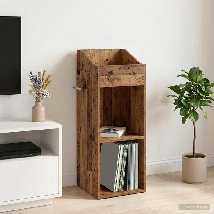Pladeskab Gammelt træ 36 x 36 x 95,5 cm Konstrueret træ