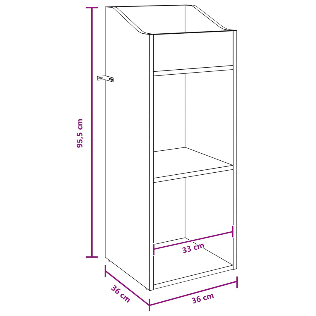Pladeskab Artisan-eg 36 x 36 x 95,5 cm Konstrueret træ
