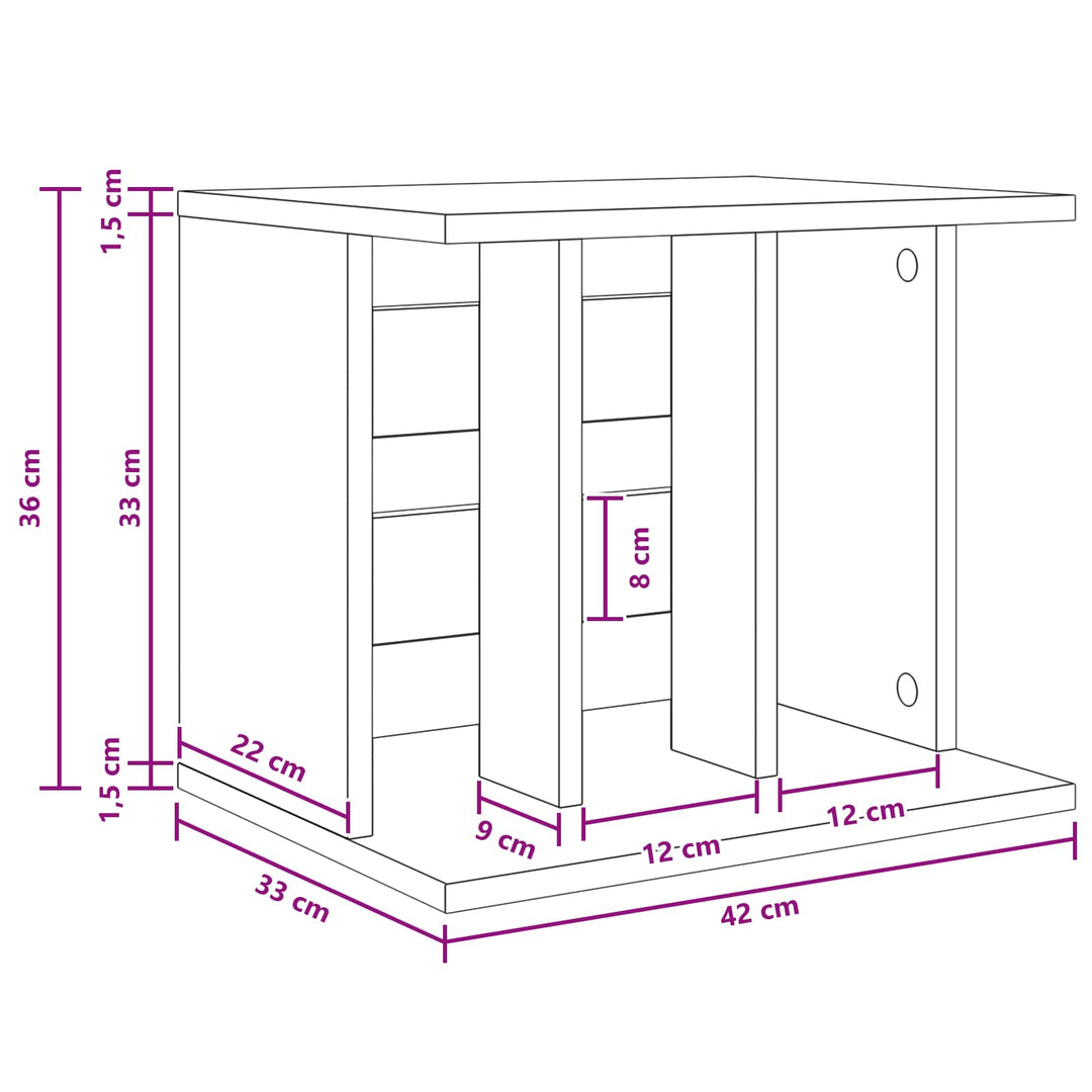Opbevaring af vinylplader Sonoma-eg 42 x 33 x 36 cm