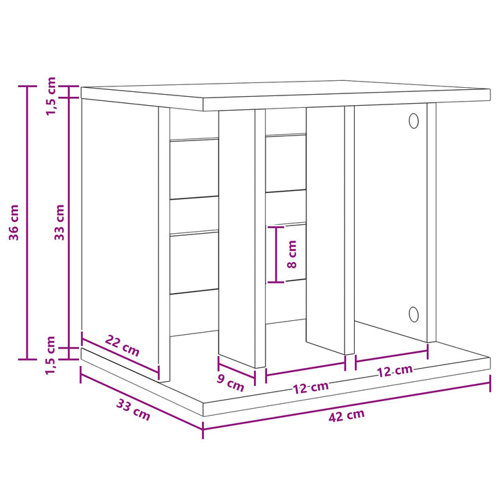 Opbevaring af vinylplader Gammelt træ 42 x 33 x 36 cm