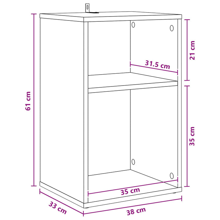 Pladeskab Betongrå 38 x 33 x 61 cm Konstrueret træ