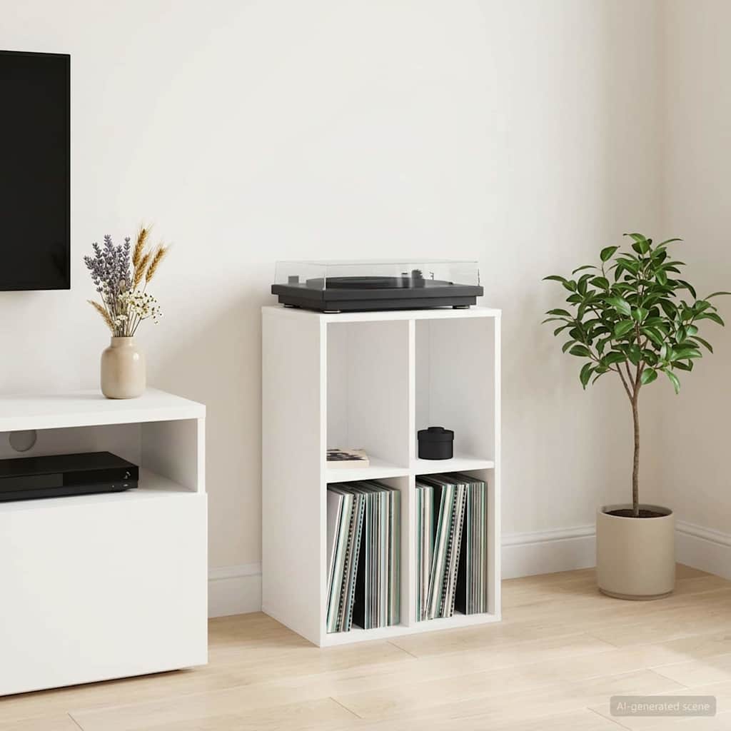 Pladeskab Hvid 44,5 x 36,5 x 74,5 cm Konstrueret træ