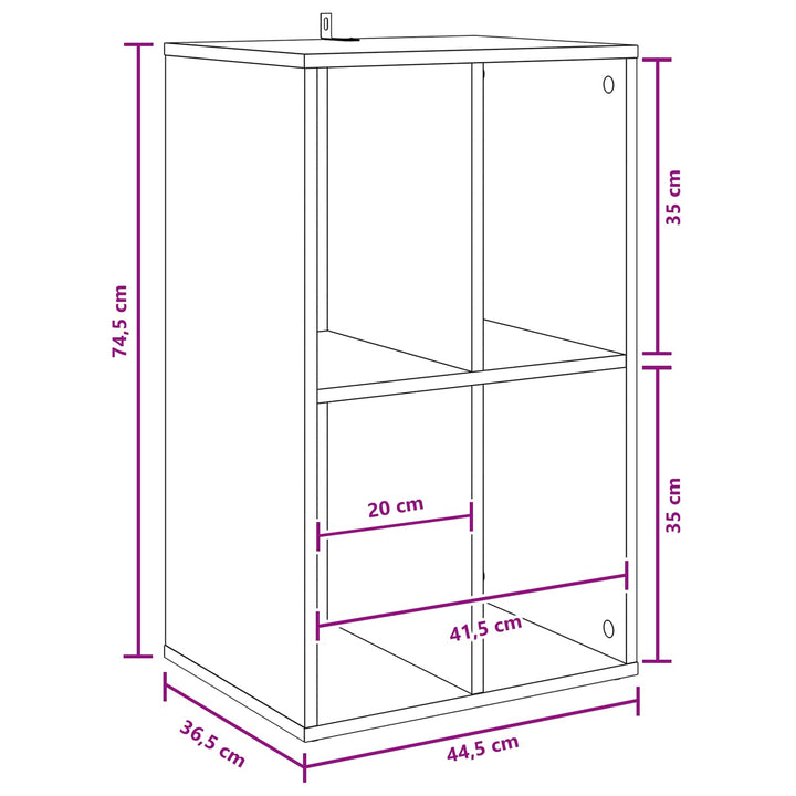 Pladeskab Hvid 44,5 x 36,5 x 74,5 cm Konstrueret træ