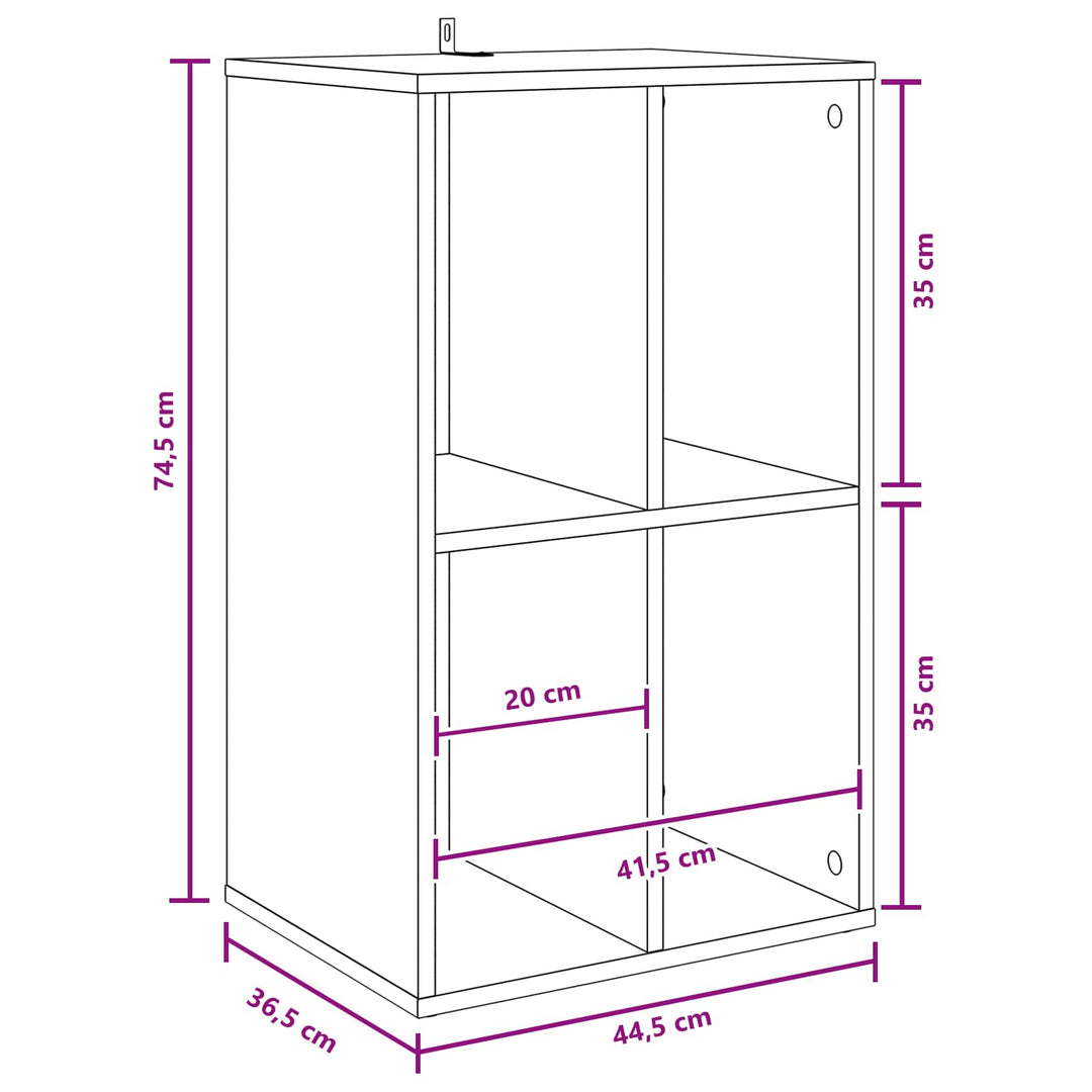 Pladeskab Røget eg 44,5 x 36,5 x 74,5 cm Konstrueret træ