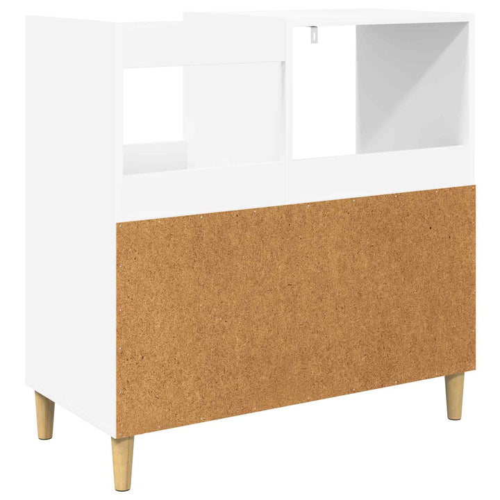 Pladespillerstand Hvid 82 x 39,5 x 82,5 cm Konstrueret træ