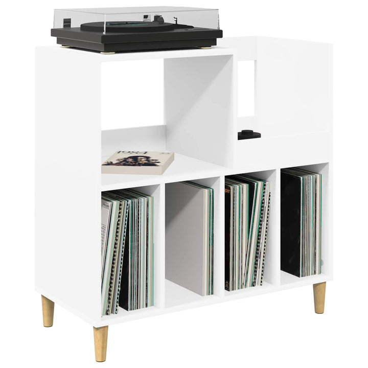 Pladespillerstand Hvid 82 x 39,5 x 82,5 cm Konstrueret træ