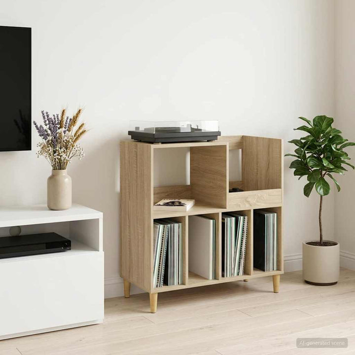 Pladespillerstand Sonoma-eg 82 x 39,5 x 82,5 cm Konstrueret træ