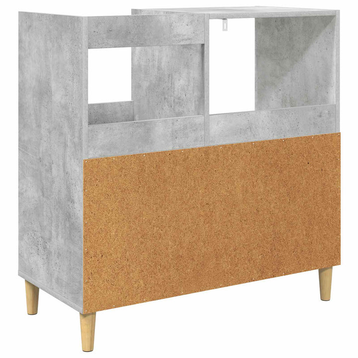 Pladespillerstand Betongrå 82 x 39,5 x 82,5 cm Konstrueret træ