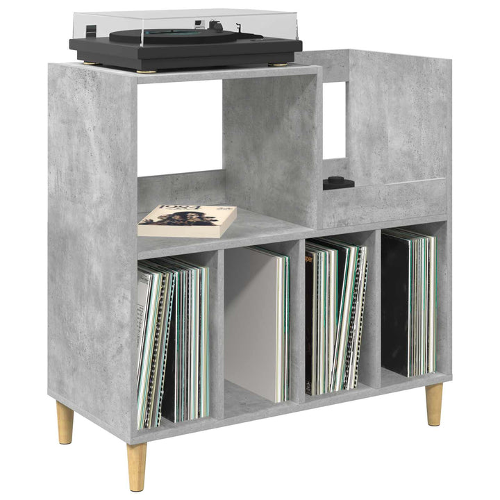 Pladespillerstand Betongrå 82 x 39,5 x 82,5 cm Konstrueret træ