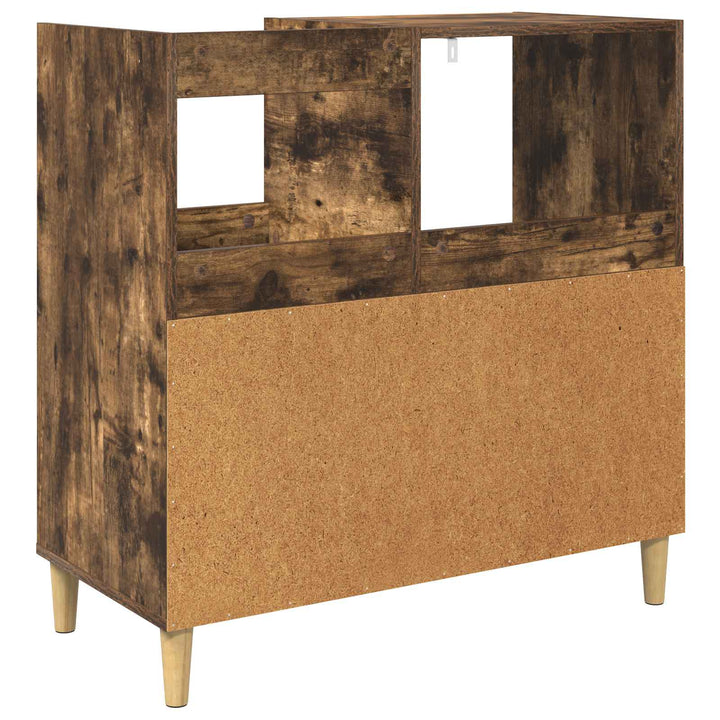 Pladespillerstand Røget eg 82 x 39,5 x 82,5 cm Konstrueret træ