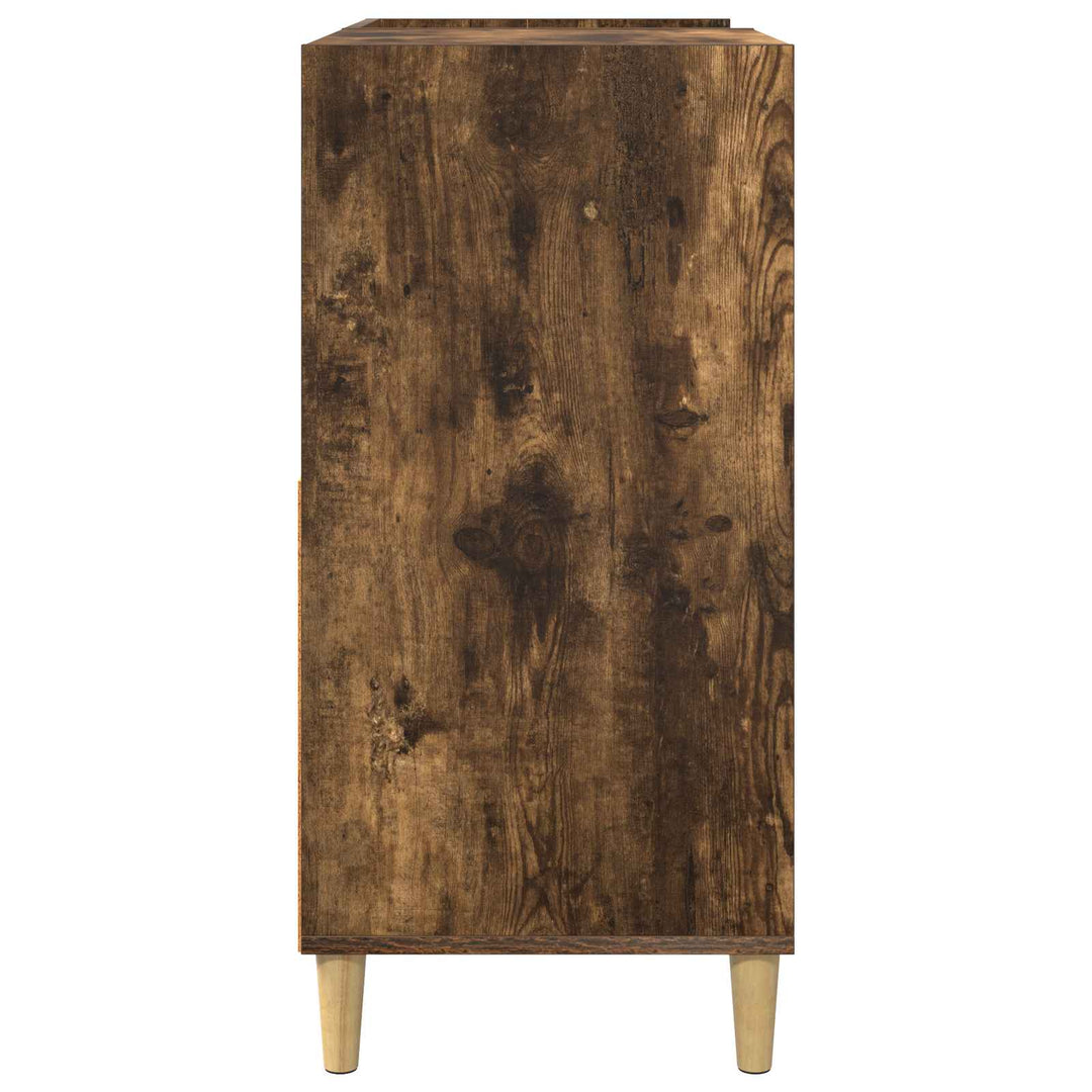 Pladespillerstand Røget eg 82 x 39,5 x 82,5 cm Konstrueret træ