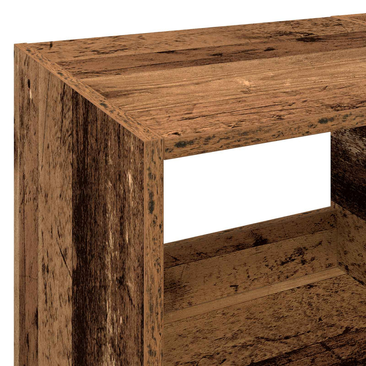 Pladespillerstand Egetræ 82 x 39,5 x 82,5 cm Konstrueret træ