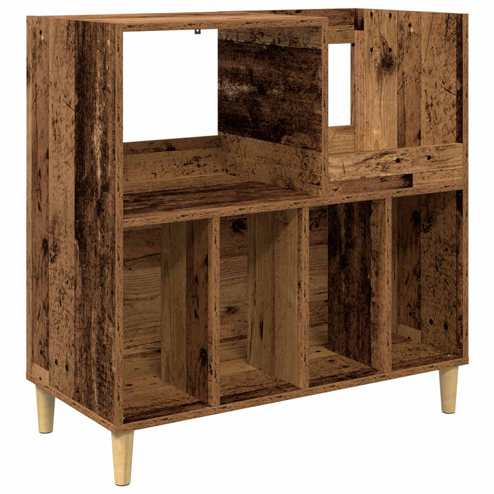Pladespillerstand Egetræ 82 x 39,5 x 82,5 cm Konstrueret træ