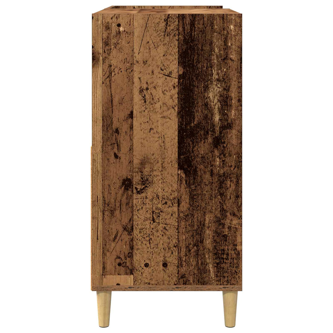 Pladespillerstand Egetræ 82 x 39,5 x 82,5 cm Konstrueret træ