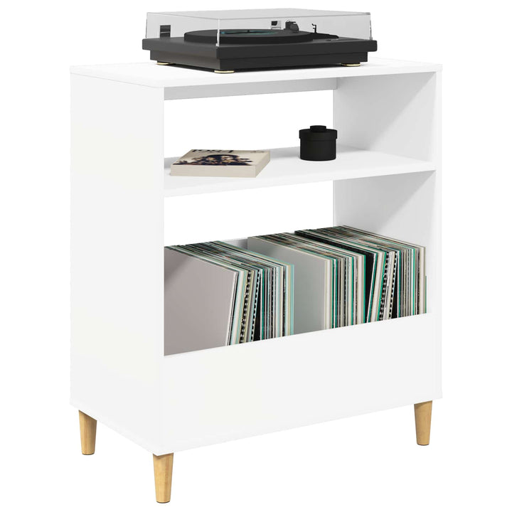 Pladespillerstand Hvid 71 x 39,5 x 83 cm Konstrueret træ