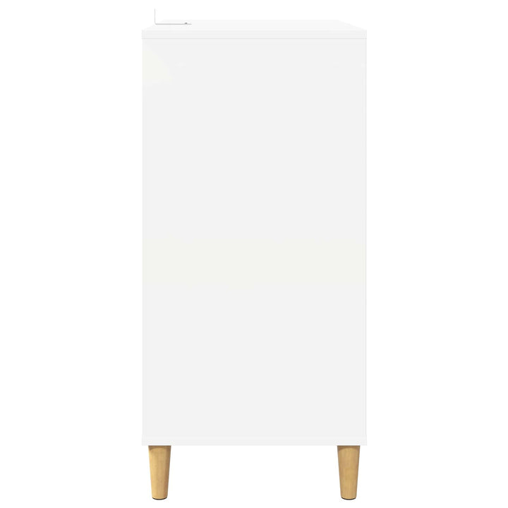 Pladespillerstand Hvid 71 x 39,5 x 83 cm Konstrueret træ