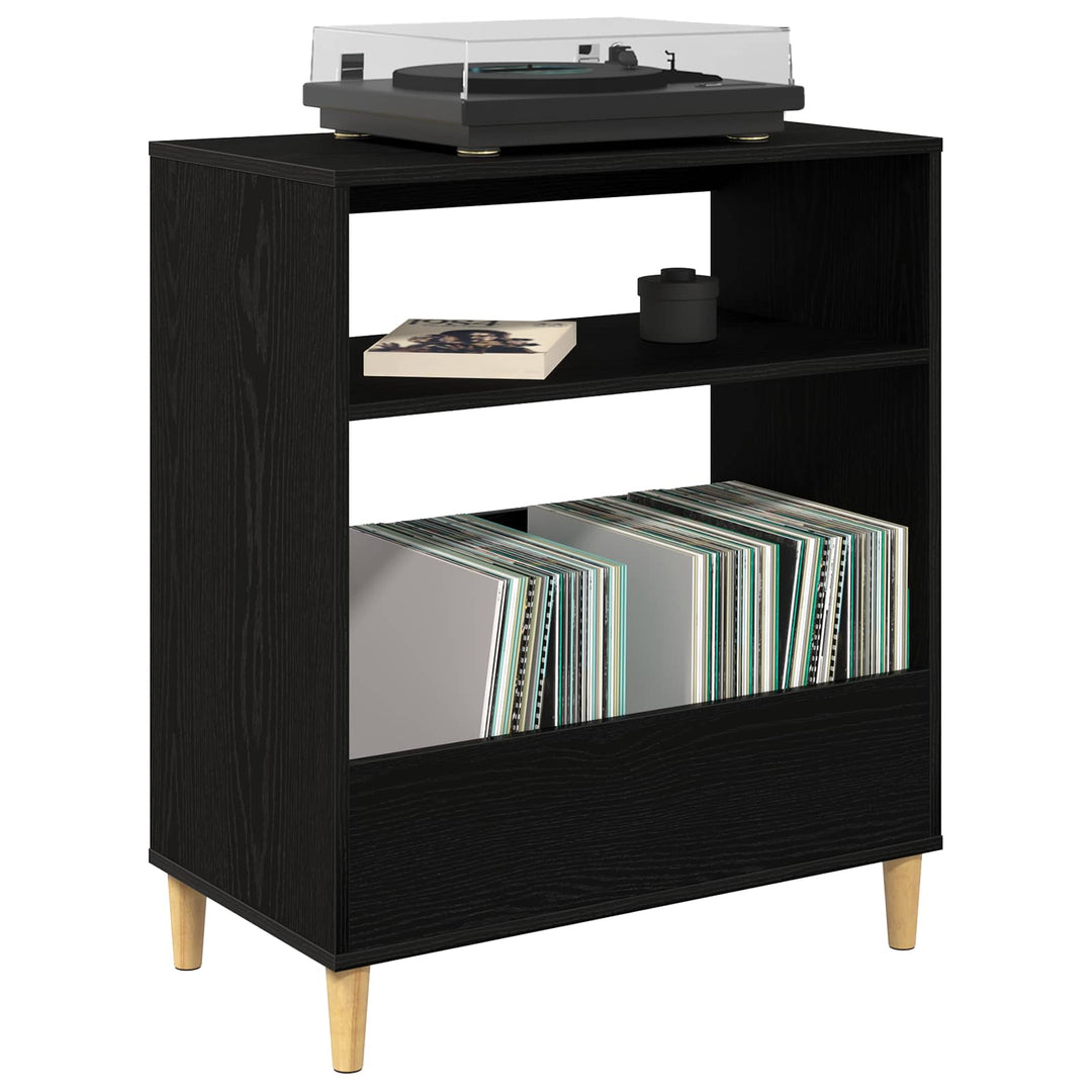 Pladespillerstand Sort eg 71 x 39,5 x 83 cm Konstrueret træ