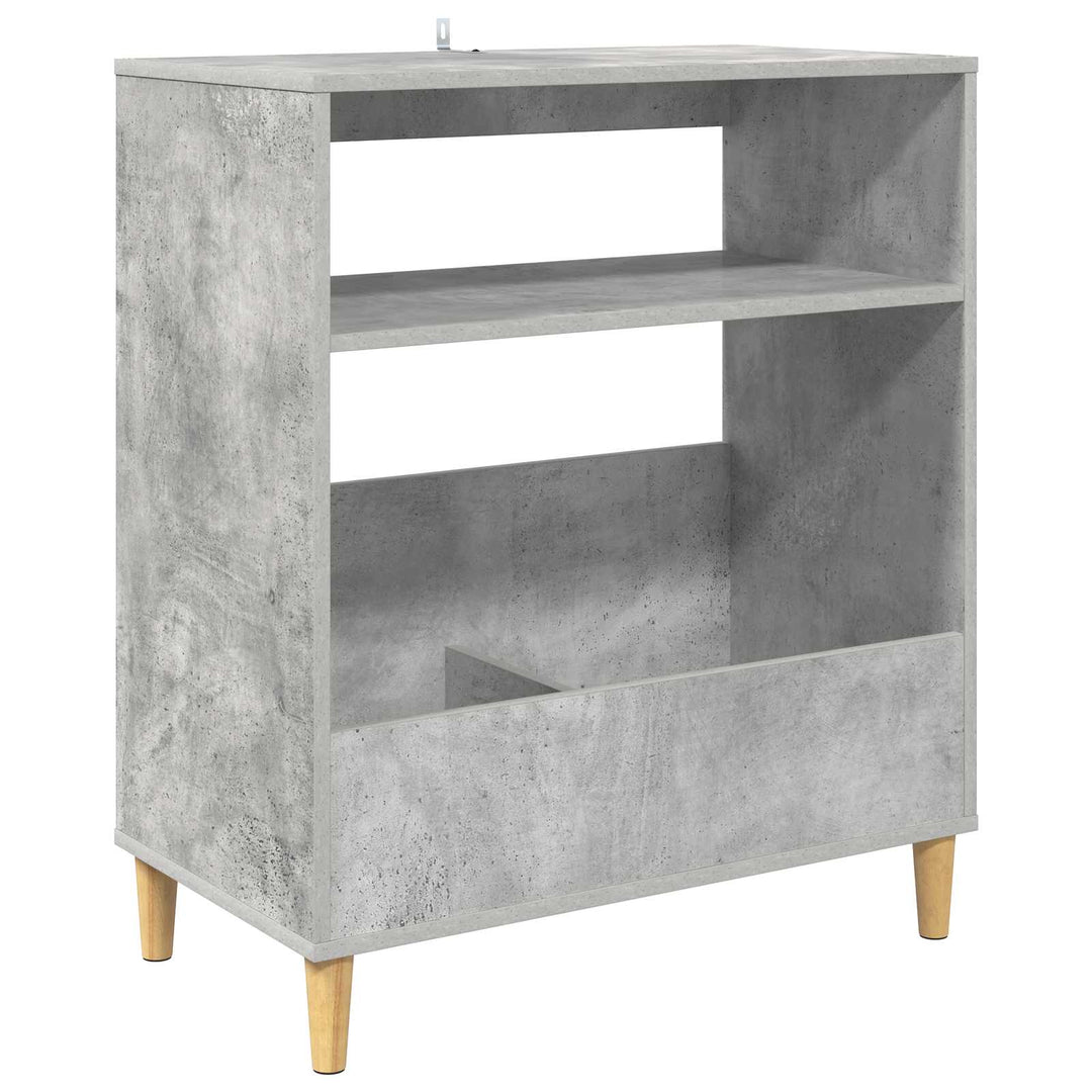 Pladespillerstand Betongrå 71 x 39,5 x 83 cm Konstrueret træ