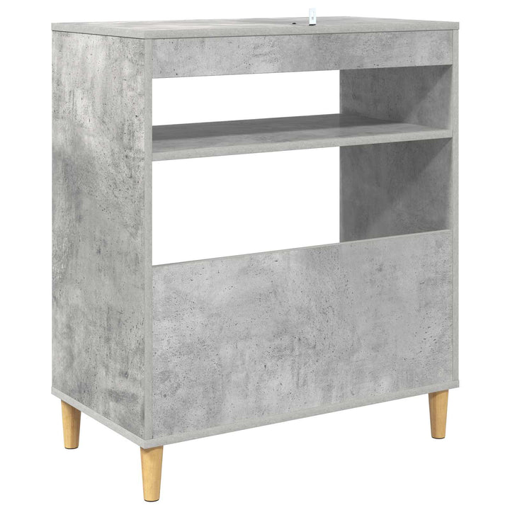 Pladespillerstand Betongrå 71 x 39,5 x 83 cm Konstrueret træ