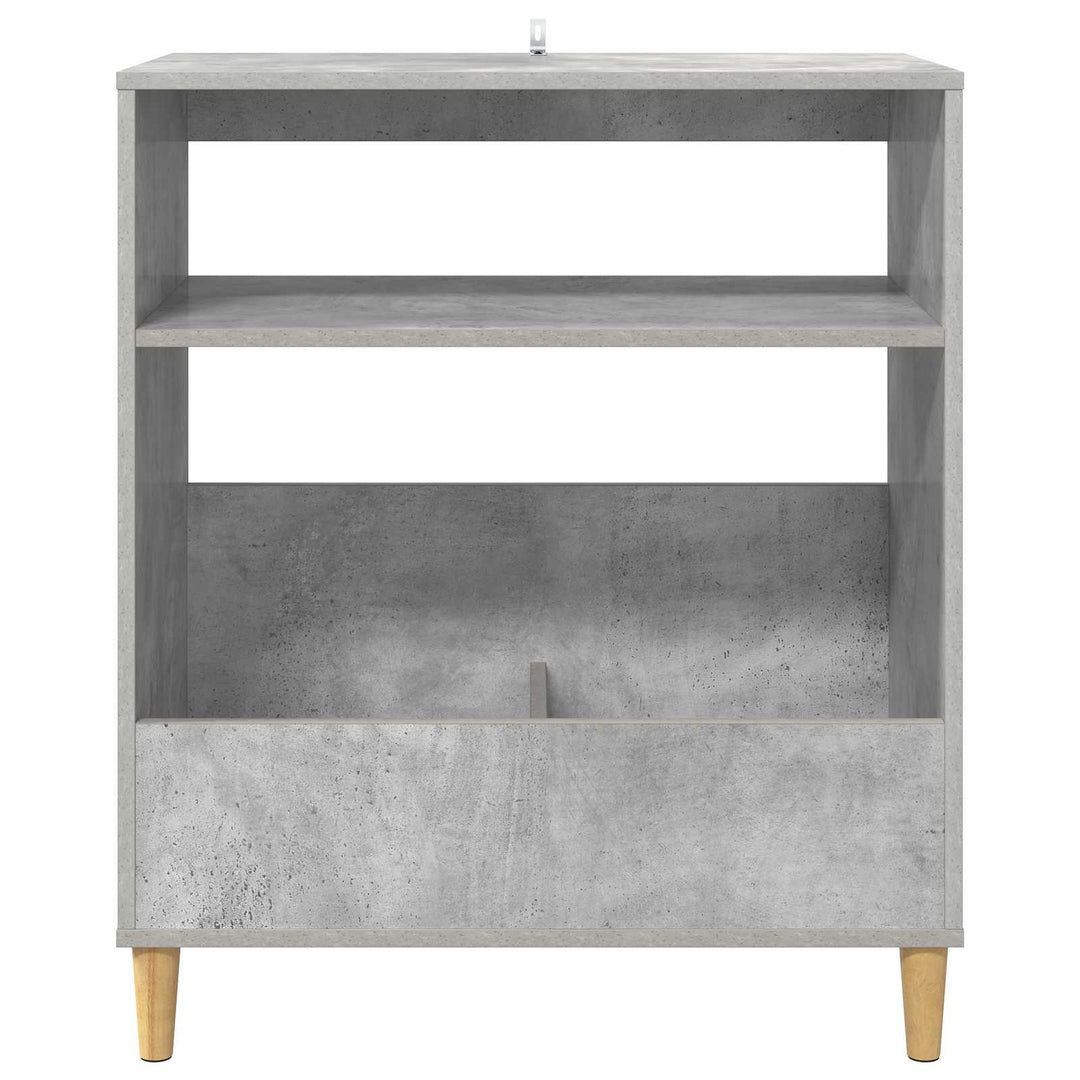 Pladespillerstand Betongrå 71 x 39,5 x 83 cm Konstrueret træ