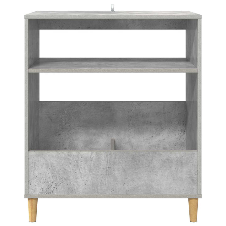 Pladespillerstand Betongrå 71 x 39,5 x 83 cm Konstrueret træ